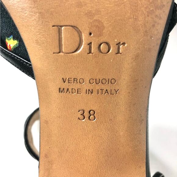 Vintage Dior SS 2002 Floral Print Bow Detail Pointed Toe High Heel Pumps 38 - Picture 8 of 8